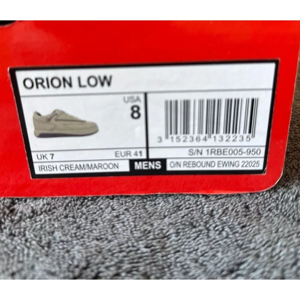 Patrick Ewing Rebound Orion Low Men’s Size 8 Irish Cream/Maroon Color way - Picture 7 of 8